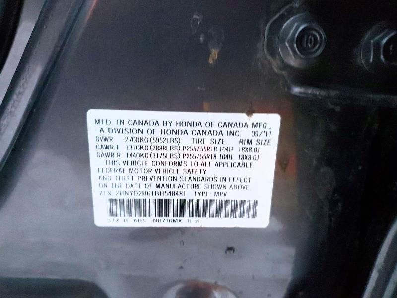 Aukcja sprzedaży 2011 Acura Mdx, vin: 2HNYD2H61BH548481, numer aukcji: 99378485