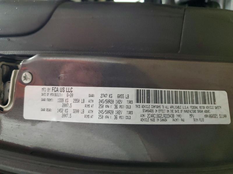 Продажа на аукционе авто 2020 Chrysler Pacifica, vin: 2C4RC1BG2LR223438, номер лота: 97994965