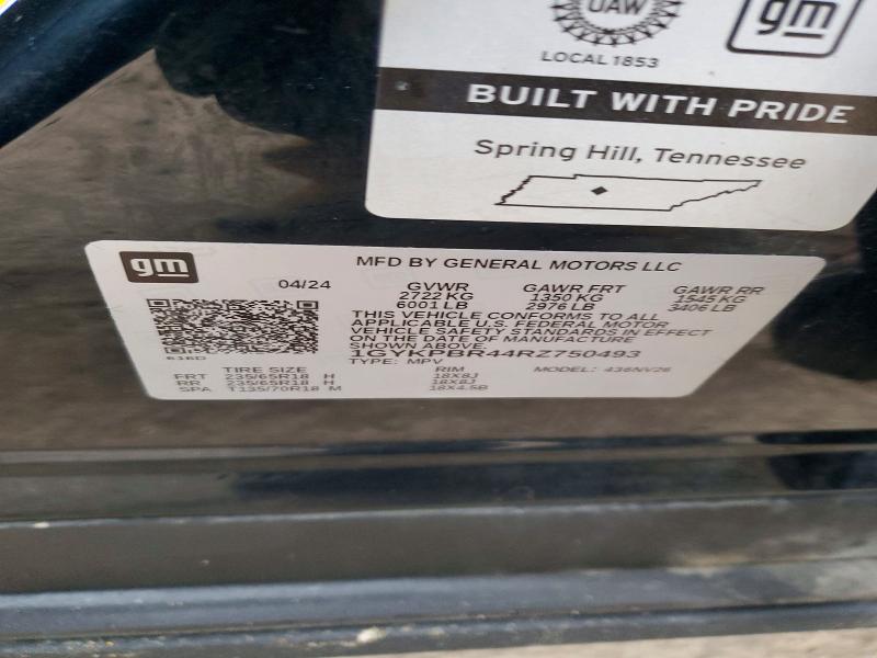 72577395 :رقم المزاد ، 1GYKPBR44RZ750493 vin ، 2024 Cadillac Xt6 مزاد بيع