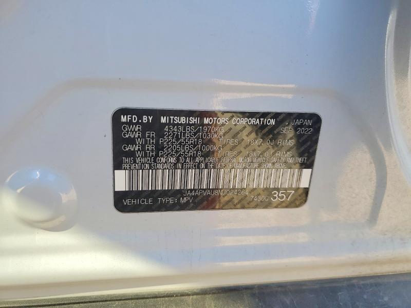 Продаж на аукціоні авто 2022 Mitsubishi Outlander Sport, vin: JA4APVAU8NU024264, номер лоту: 73711895