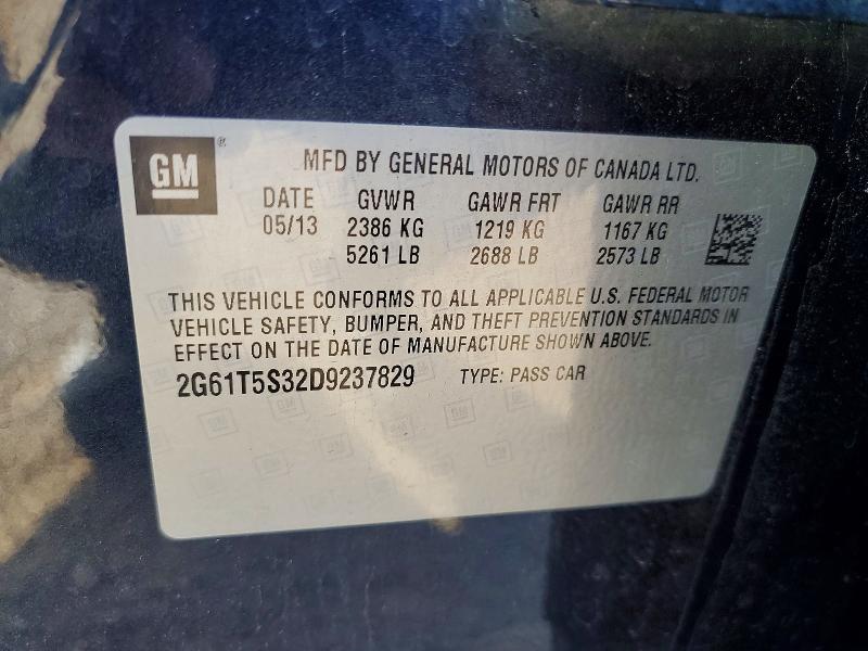 99671755 :رقم المزاد ، 2G61T5S32D9237829 vin ، 2013 Cadillac Xts مزاد بيع