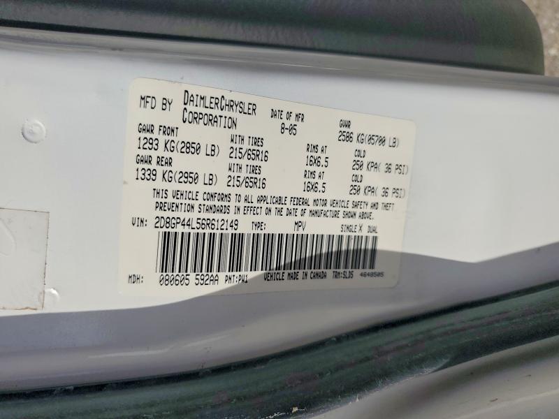99151085 :رقم المزاد ، 2D8GP44L56R612149 vin ، 2006 Dodge Grand Caravan مزاد بيع