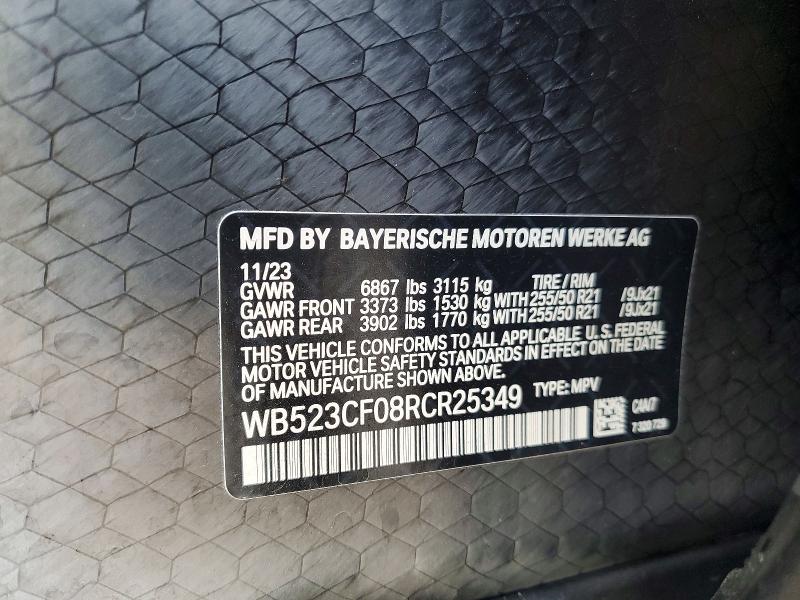Aukcja sprzedaży 2024 Bmw Ix, vin: WB523CF08RCR25349, numer aukcji: 74563925