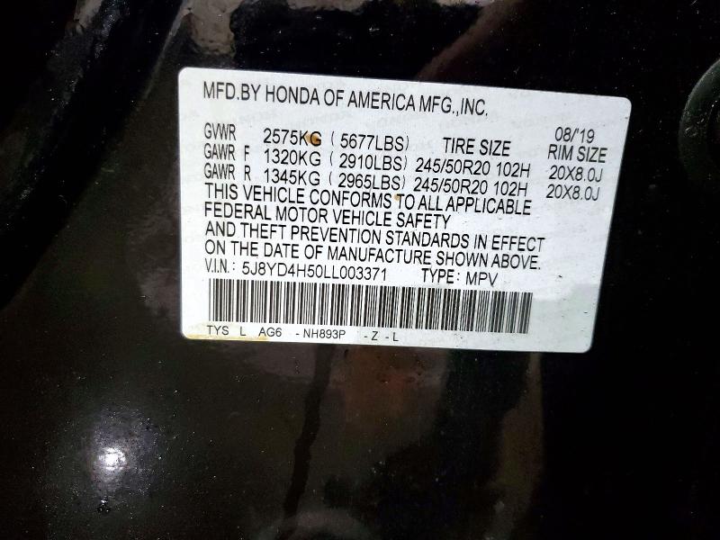 Продажа на аукционе авто 2020 Acura Mdx Techno, vin: 5J8YD4H50LL003371, номер лота: 99239285