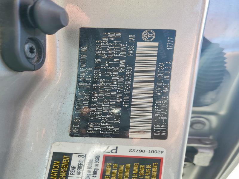 Aukcja sprzedaży 2016 Toyota Camry Le, vin: 4T1BF1FK3GU239501, numer aukcji: 73114335