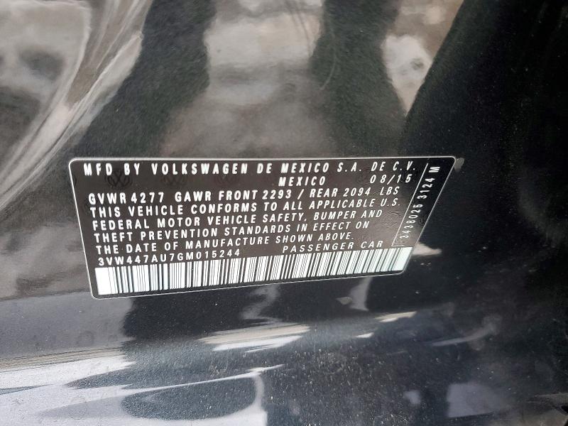 Продажа на аукционе авто 2016 Volkswagen Gti, vin: 3VW447AU7GM015244, номер лота: 73632665