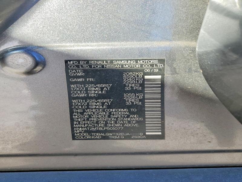 Aukcja sprzedaży 2020 Nissan Rogue, vin: KNMAT2MT8LP501077, numer aukcji: 72617735