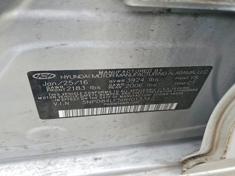 Aukcja sprzedaży 2017 Hyundai Elantra, vin: 5NPD84LF5HH013343, numer aukcji: 73974685