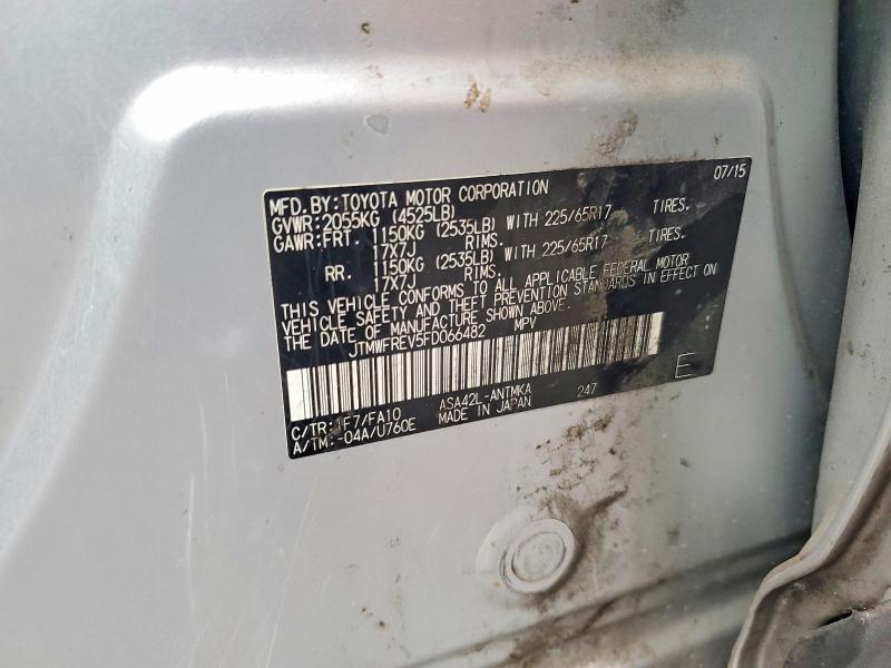 98931335 :رقم المزاد ، JTMWFREV5FD066482 vin ، 2015 Toyota Rav4 مزاد بيع