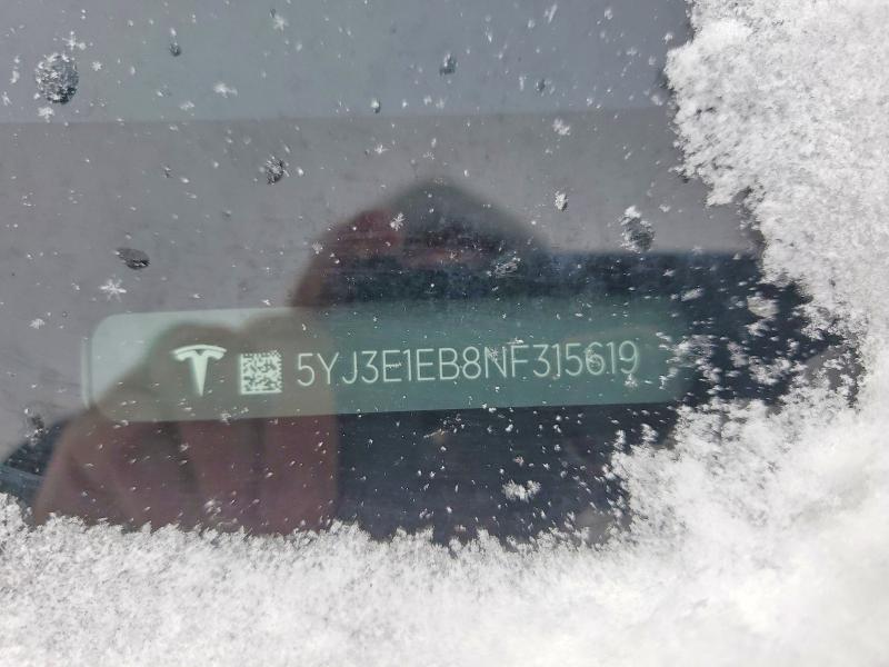 Auction sale of the 2022 Tesla Model 3, vin: 5YJ3E1EB8NF315619, lot number: 72143465