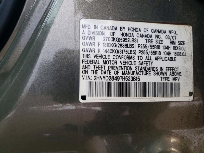 Продажа на аукционе авто 2007 Acura Mdx, vin: 2HNYD28497H533815, номер лота: 98930815