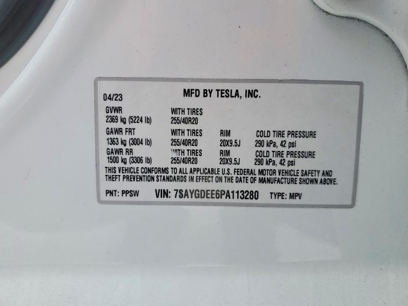 Продажа на аукционе авто 2023 Tesla Model Y, vin: 7SAYGDEE6PA113280, номер лота: 74467915