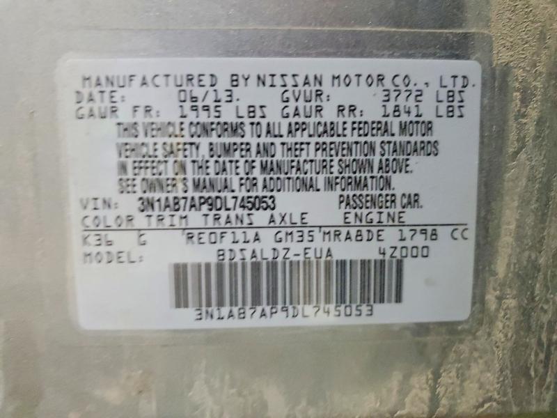 Aukcja sprzedaży 2013 Nissan Sentra S, vin: 3N1AB7AP9DL745053, numer aukcji: 73396475