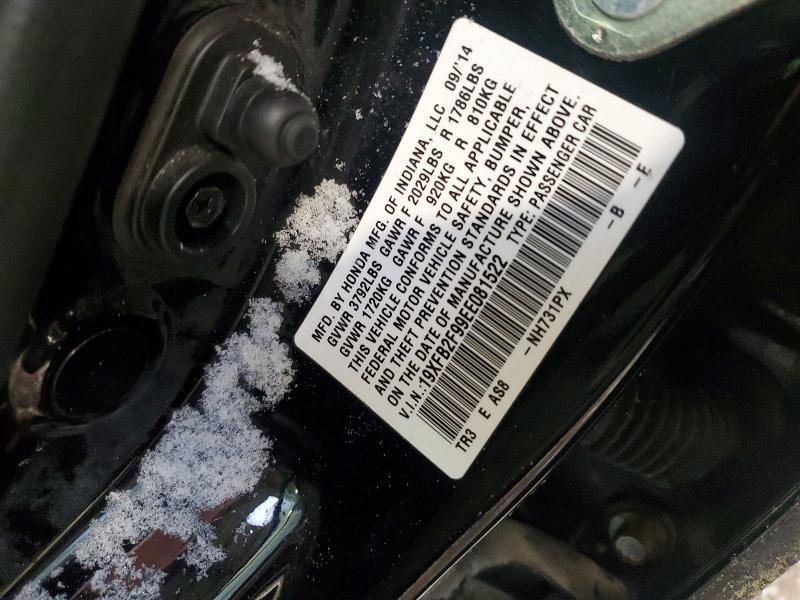 Aukcja sprzedaży 2014 Honda Civic, vin: 19XFB2F99EE081522, numer aukcji: 73590125