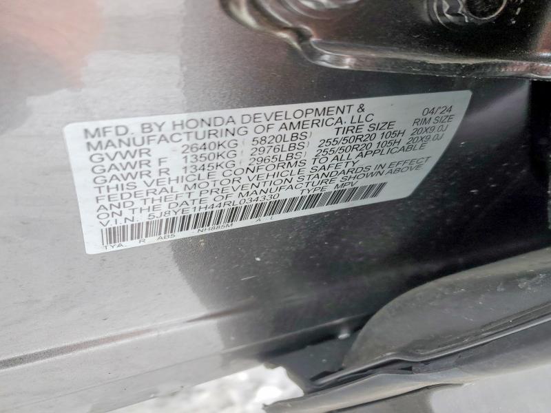 73549635 :رقم المزاد ، 5J8YE1H44RL034330 vin ، 2024 Acura Mdx مزاد بيع