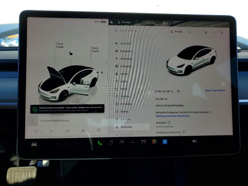 2023 Tesla Model 3 მანქანა იყიდება აუქციონზე, vin: 5YJ3E1EA7PF412868, აუქციონის ნომერი: 72392575