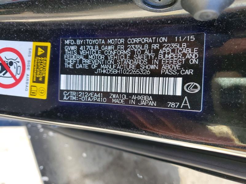 Продаж на аукціоні авто 2016 Lexus Ct, vin: JTHKD5BH1G2265326, номер лоту: 73789255