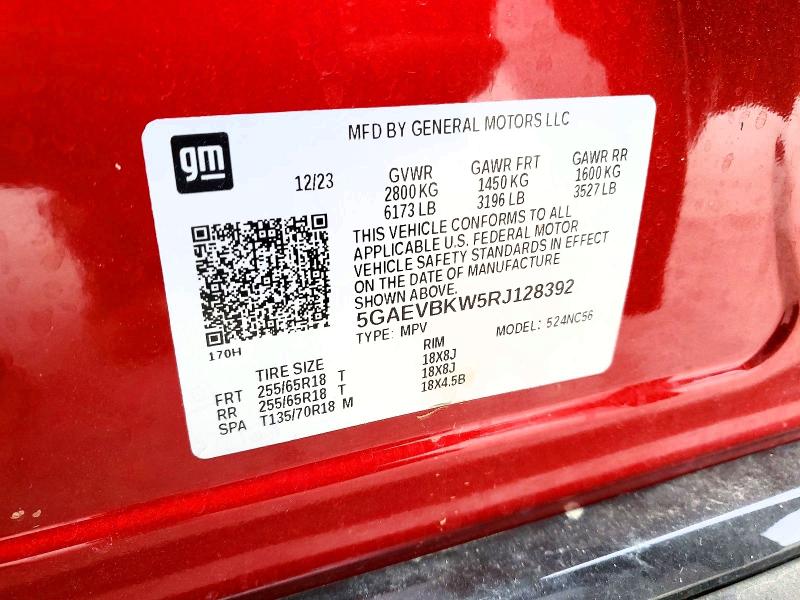 Продажа на аукционе авто 2024 Buick Enclave, vin: 5GAEVBKW5RJ128392, номер лота: 73730455