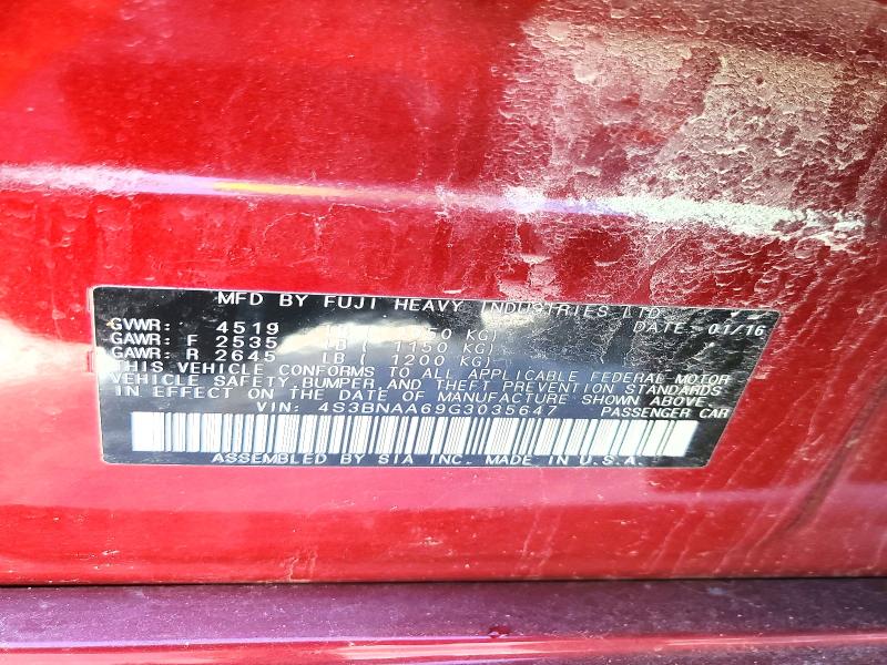 Продажа на аукционе авто 2016 Subaru Legacy, vin: 4S3BNAA69G3035647, номер лота: 72969315