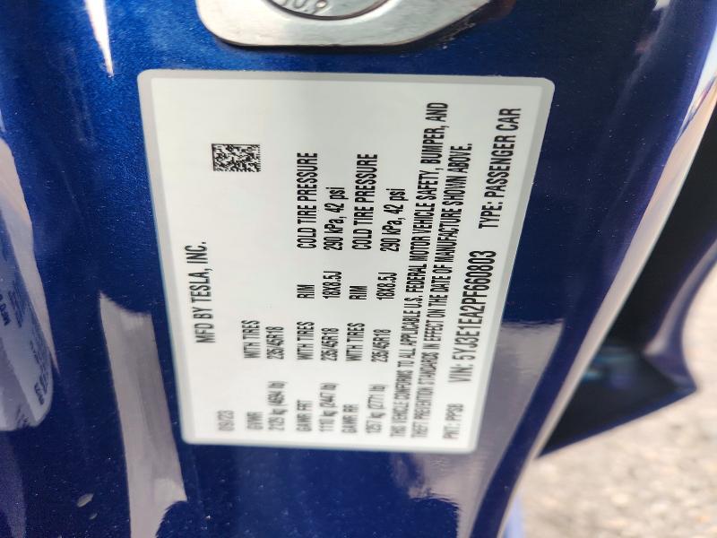 73319575 :رقم المزاد ، 5YJ3E1EA2PF660803 vin ، 2023 Tesla Model 3 مزاد بيع