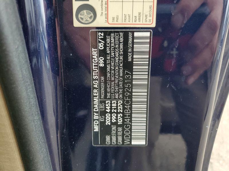 Aukcja sprzedaży 2012 Mercedes-benz C, vin: WDDGJ4HB4CF925137, numer aukcji: 72932935
