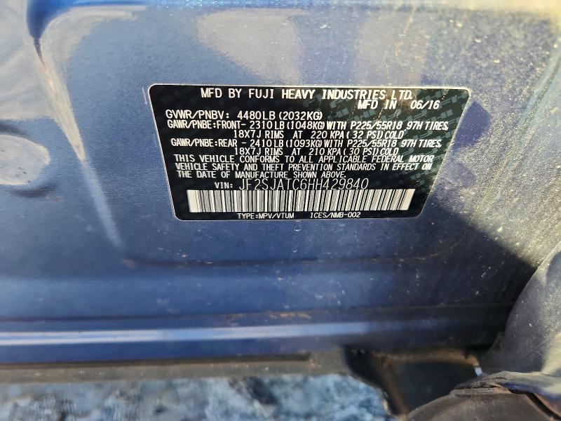 Продажа на аукционе авто 2017 Subaru Forester, vin: JF2SJATC6HH429840, номер лота: 72357645
