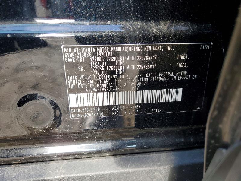 Aukcja sprzedaży 2024 Toyota Rav4 Le, vin: 4T3MWRFV6RU144605, numer aukcji: 99999855