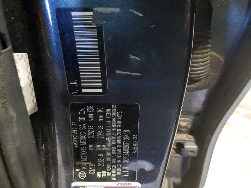 2019 Kia Forte მანქანა იყიდება აუქციონზე, vin: 3KPF24AD5KE106418, აუქციონის ნომერი: 74464895