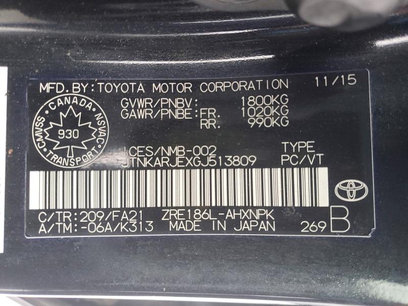 98027185 :رقم المزاد ، JTNKARJEXGJ513809 vin ، 2016 Toyota Scion Im مزاد بيع
