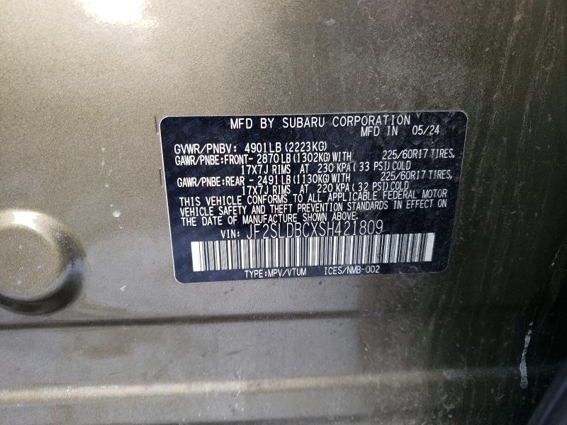 Продажа на аукционе авто 2025 Subaru Forester, vin: JF2SLDBCXSH421809, номер лота: 97897095