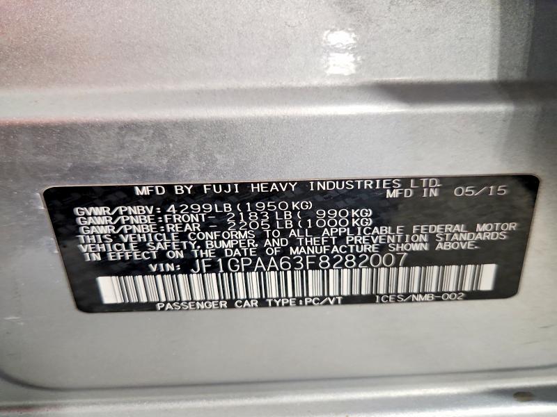 Aukcja sprzedaży 2015 Subaru Impreza, vin: JF1GPAA63F8282007, numer aukcji: 73853115