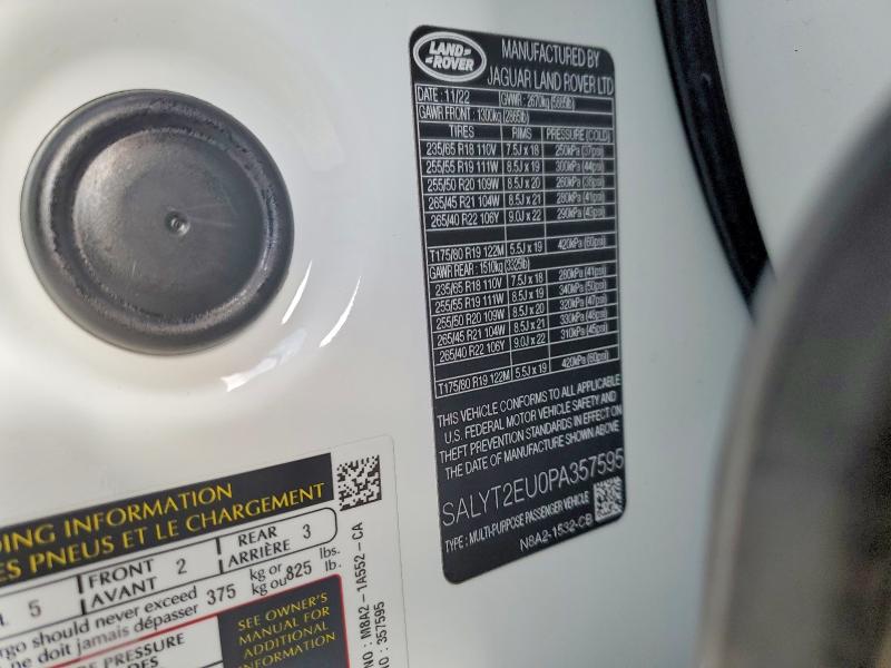 Продажа на аукционе авто 2023 Land Rover Range Rove, vin: SALYT2EU0PA357595, номер лота: 72604525