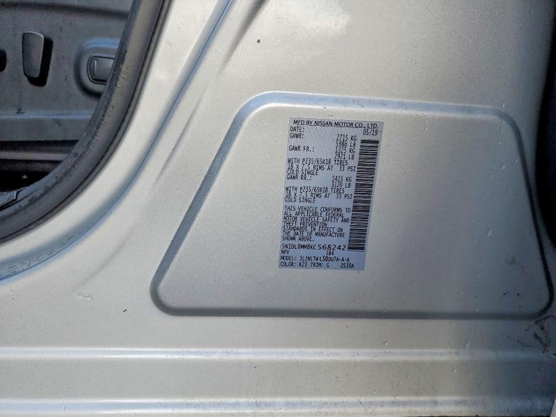 Aukcja sprzedaży 2019 Infiniti Qx60, vin: 5N1DL0MM8KC568242, numer aukcji: 99370245