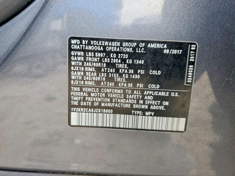 Aukcja sprzedaży 2018 Volkswagen Atlas, vin: 1V2KR2CA9JC518900, numer aukcji: 74767575