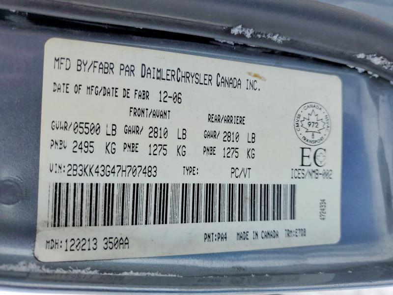 Aukcja sprzedaży 2007 Dodge Charger Se, vin: 2B3KK43G47H707483, numer aukcji: 72980695