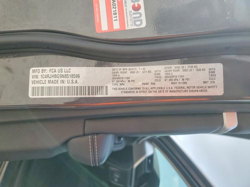 Aukcja sprzedaży 2022 Jeep Grand Cherokee, vin: 1C4RJHBG9N8518596, numer aukcji: 99811015