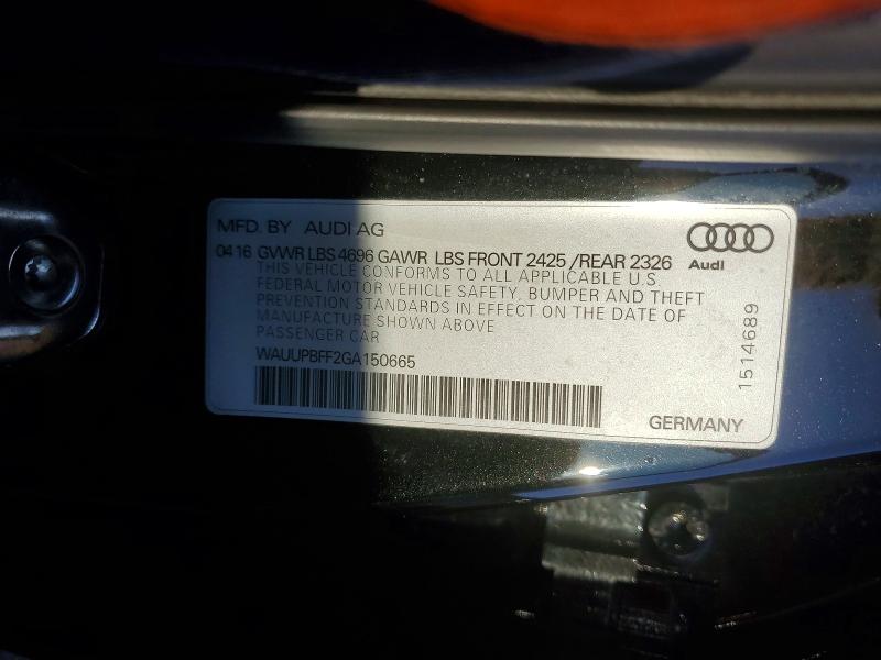 Продаж на аукціоні авто 2016 Audi A3, vin: WAUUPBFF2GA150665, номер лоту: 72565675