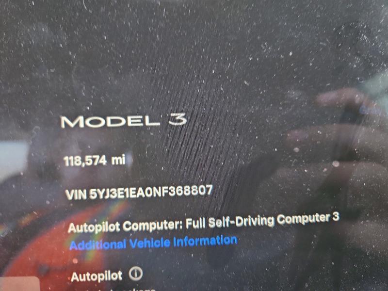 Продажа на аукционе авто 2022 Tesla Model 3, vin: 5YJ3E1EA0NF368807, номер лота: 72818135