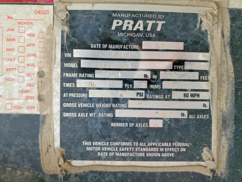 Продаж на аукціоні авто 2023 Pratt Trailer, vin: 1P9CC4126PB889130, номер лоту: 72228635