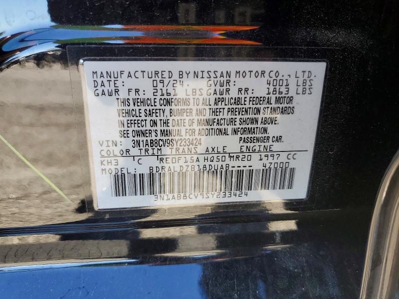 Aukcja sprzedaży 2025 Nissan Sentra, vin: 3N1AB8CV9SY233424, numer aukcji: 99373585
