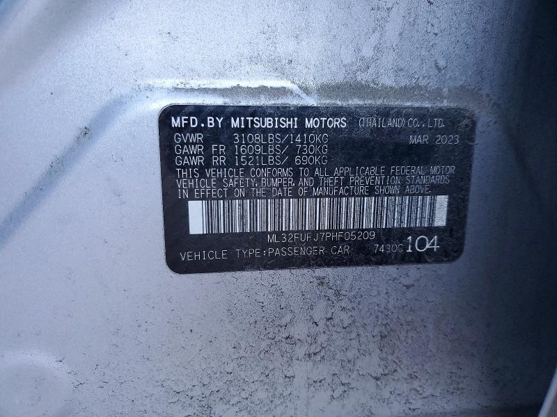 Продаж на аукціоні авто 2023 Mitsubishi Mirage, vin: ML32FUFJ7PHF05209, номер лоту: 72762855