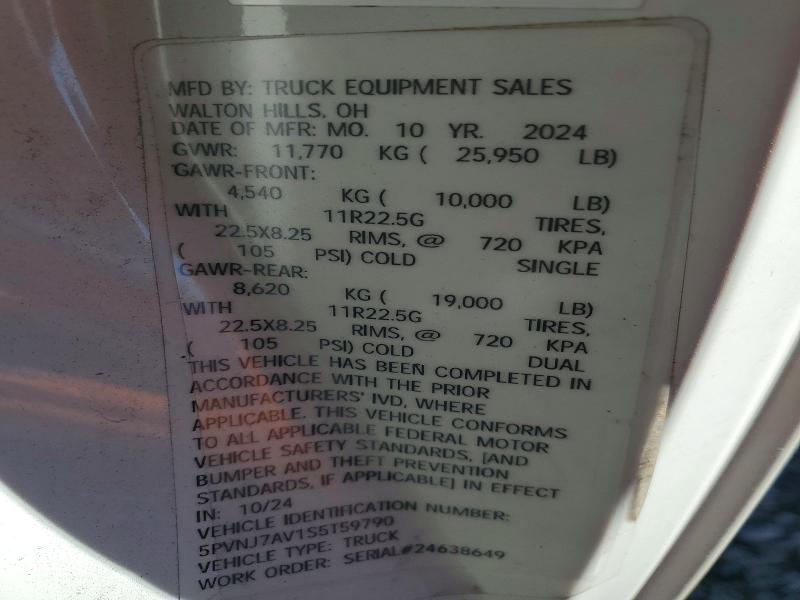 Продаж на аукціоні авто 2025 Hino Hino L6, vin: 5PVNJ7AV1S5T59790, номер лоту: 73027635