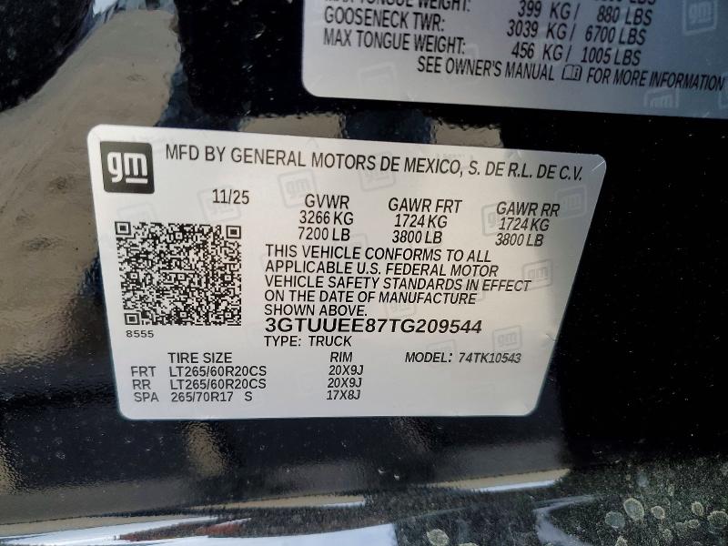 2026 Gmc Sierra მანქანა იყიდება აუქციონზე, vin: 3GTUUEE87TG209544, აუქციონის ნომერი: 73211395