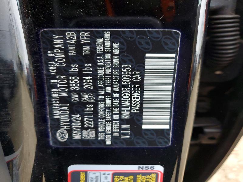 2024 Hyundai Elantra მანქანა იყიდება აუქციონზე, vin: KMHLM4DG0RU809953, აუქციონის ნომერი: 98543475