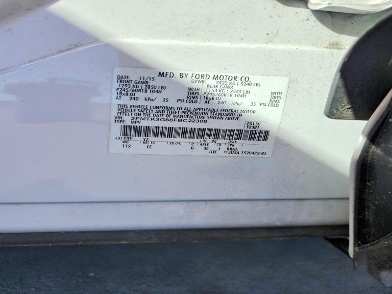 2015 Ford Edge მანქანა იყიდება აუქციონზე, vin: 2FMTK3G88FBC22308, აუქციონის ნომერი: 48876026