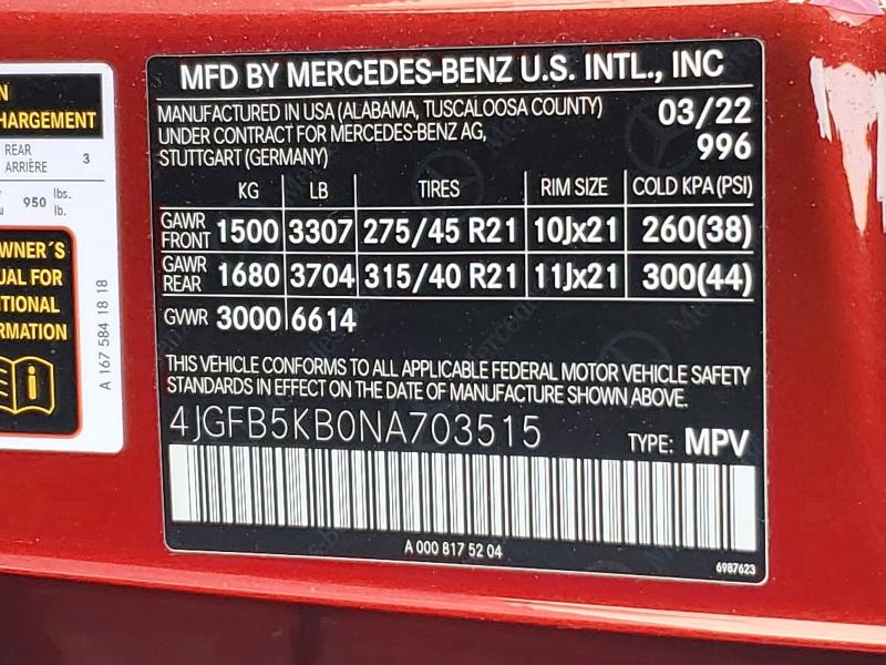 Aukcja sprzedaży 2022 Mercedes-benz Gle, vin: 4JGFB5KB0NA703515, numer aukcji: 73083145