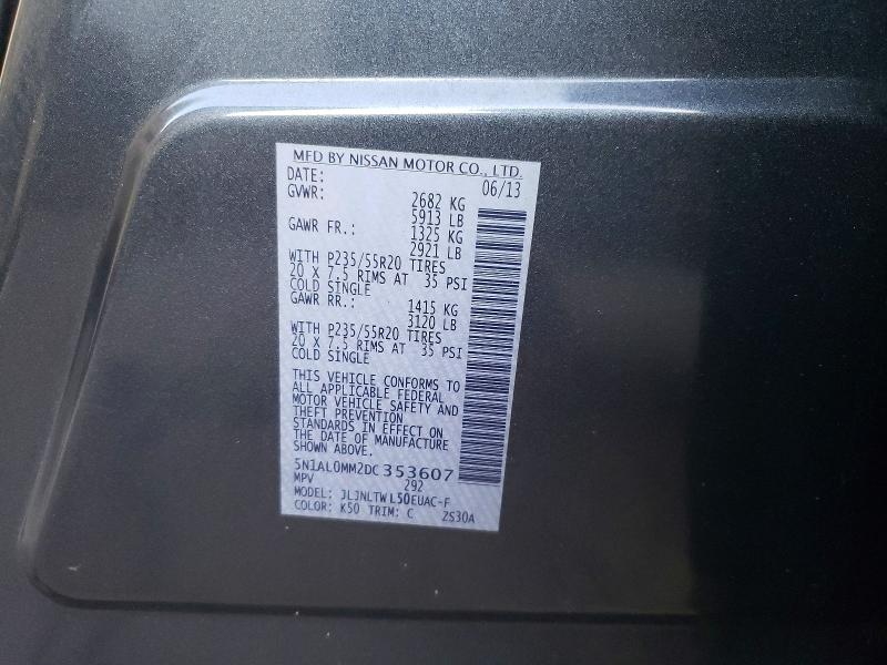 Aukcja sprzedaży 2013 Infiniti Jx35, vin: 5N1AL0MM2DC353607, numer aukcji: 73594195