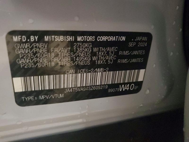 Продажа на аукционе авто 2025 Mitsubishi Outlander, vin: JA4T5VA94SZ605219, номер лота: 99774935
