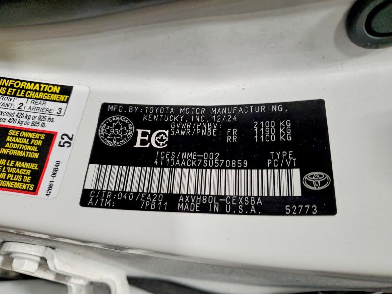 Продажа на аукционе авто 2025 Toyota Camry, vin: 4T1DAACK7SU570859, номер лота: 73481675