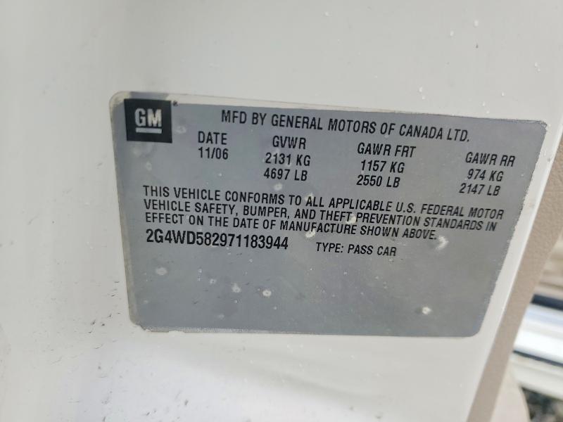 99319275 :رقم المزاد ، 2G4WD582971183944 vin ، 2007 Buick Lacrosse مزاد بيع